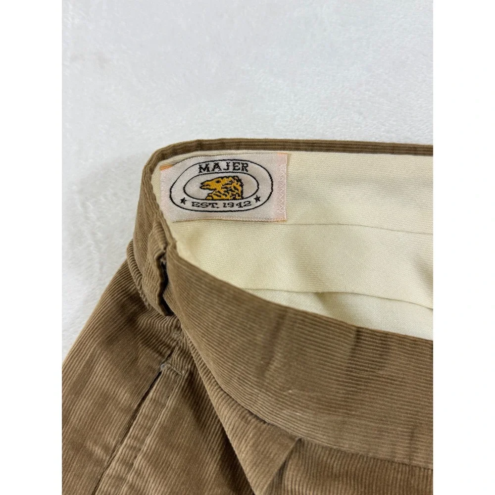 Vintage Ben Silver by Majer Men's 36 Corduroy Dress Pants Brown Pleated Classic